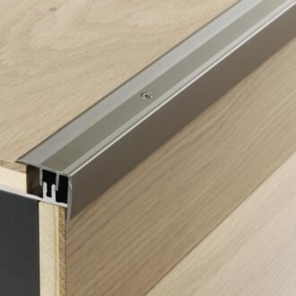 Stair edge profile in aluminium for engineered wood flooring Stainless steel,floor coverings 8–18mm, solid steel, 1739878