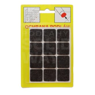 Podložky Filcové samolepiace Hnedé, Typ 103 - 21x21 mm, hr. 3 mm, 12 ks/bal