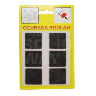 Podložky Filcové samolepiace Hnedé, Typ 105 - 28x28 mm, hr. 3 mm, 6 ks/bal