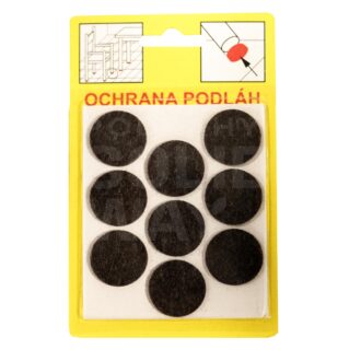 Podložky Filcové samolepiace Hnedé, Typ 109 - priemer 26 mm, hr. 3 mm, 9 ks/bal