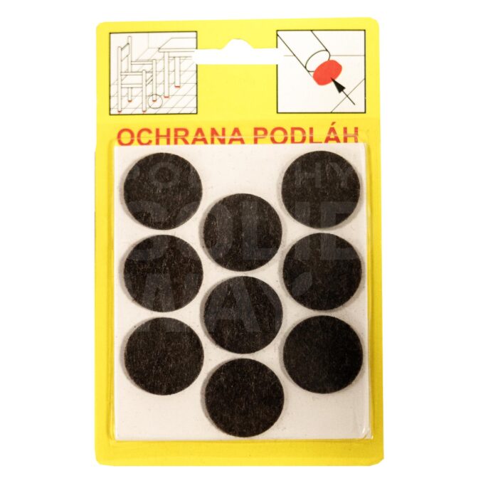 Podložky Filcové samolepiace Hnedé, Typ 109 - priemer 26 mm, hr. 3 mm, 9 ks/bal