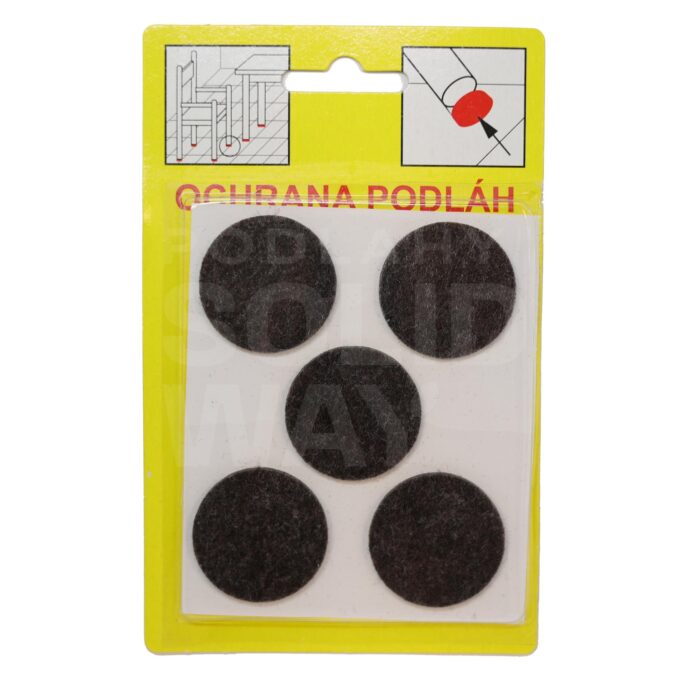 Podložky Filcové samolepiace Hnedé, Typ 110 - priemer 32 mm, hr. 3 mm, 5 ks/bal