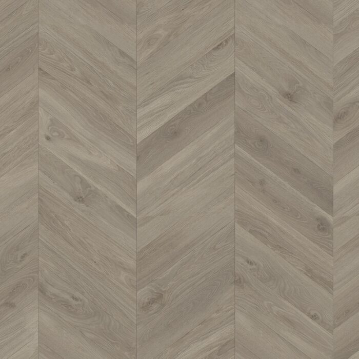 Trendtime 8 Chevron Oak Loire grey matt finish text. 1748771