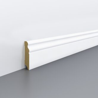 Lišta soklová Egger 70 profilovaná "Hamburg" L201 MDF fólia Biela pretierateľná 70x18x2400 mm