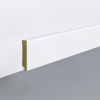Lišta soklová Egger 80 hranatá "Cubical" L201 MDF fólia Biela pretierateľná 80x18x2400 mm