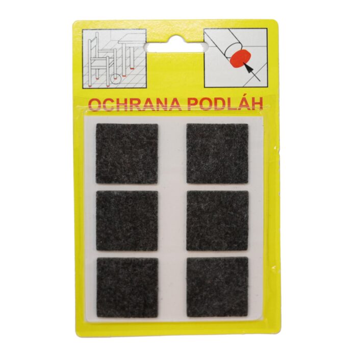 Podložky Filcové samolepiace Hnedé, Typ 105 - 28x28 mm, hr. 3 mm, 6 ks/bal - Image 2