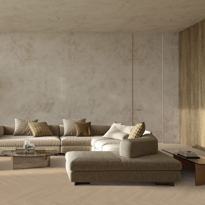 Gerflor Virtuo 55 HB Rigid Acoustic Blomma Beige 1460 6/0,55 mm 33/42 4V Herringbone - rybia kosť - Image 10