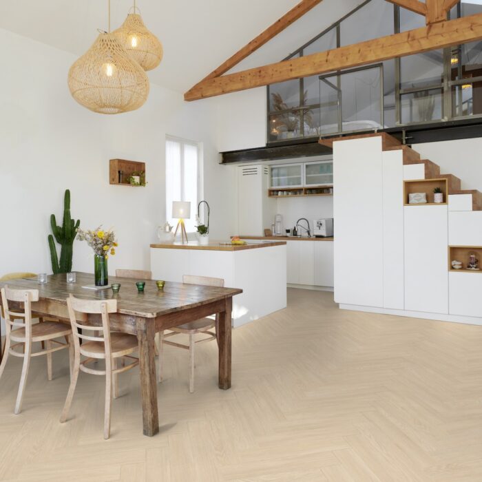 Gerflor Virtuo 55 HB Rigid Acoustic Blomma Cream 1463 6/0,55 mm 33/42 4V Herringbone - rybia kosť - Image 10