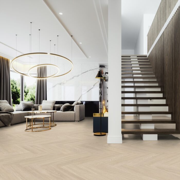 Gerflor Virtuo 55 HB Rigid Acoustic Blomma Light 1464 6/0,55 mm 33/42 4V Herringbone - rybia kosť - Image 10