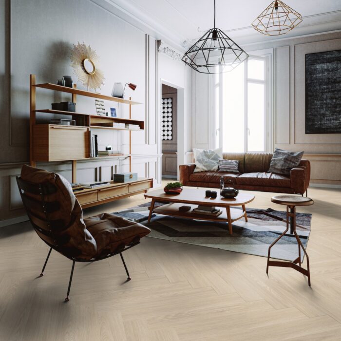 Gerflor Virtuo 55 HB Blomma Light 1464 2,5/0,55 mm 33/42 4V Herringbone - rybia kosť - Image 4