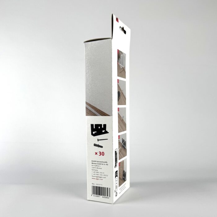 Úchyt na soklové lišty Egger hranaté 6 a 8 cm, CLIP HOLDER (30 ks/bal + skrutky + hmoždinky) - Image 4