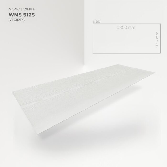 Obkladový panel Modee - Slab Pure structure Mono White WMS 512S 2800x1175x4 mm Stripes