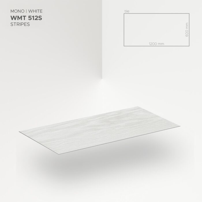 Obkladový panel Modee - Tile Pure structure Mono White WMT 512S 600x1200x4 mm Stripes