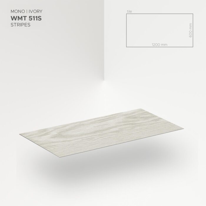 Obkladový panel Modee - Tile Pure structure Mono Ivory WMT 511S 600x1200x4 mm Stripes