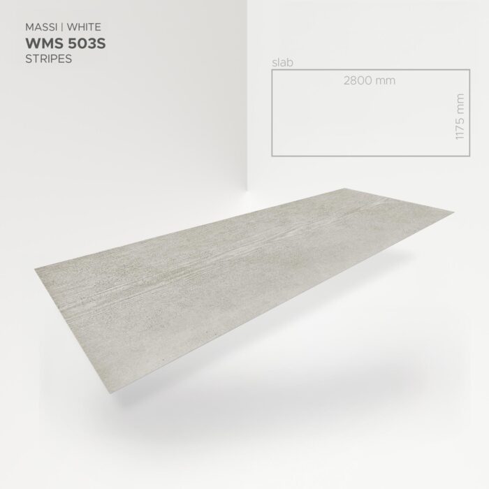 Obkladový panel Modee - Slab Raw concrete Massi White WMS 503S 2800x1175x4 mm Stripes