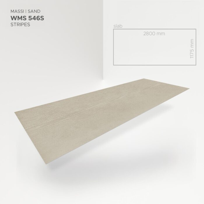 Obkladový panel Modee - Slab Raw concrete Massi Sand WMS 546S 2800x1175x4 mm Stripes