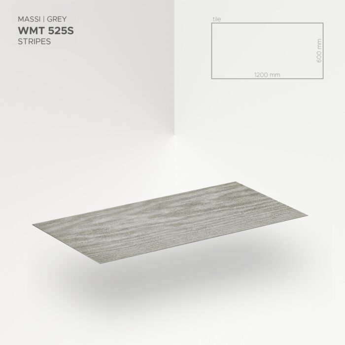 Obkladový panel Modee - Tile Raw concrete Massi Grey WMT 525S 600x1200x4 mm Stripes