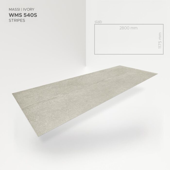 Obkladový panel Modee - Slab Raw concrete Massi Ivory WMS 540S 2800x1175x4 mm Stripes
