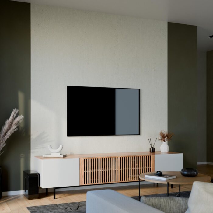 Obkladový panel Modee - Slab Raw concrete Massi Ivory WMS 540S 2800x1175x4 mm Stripes - Image 5
