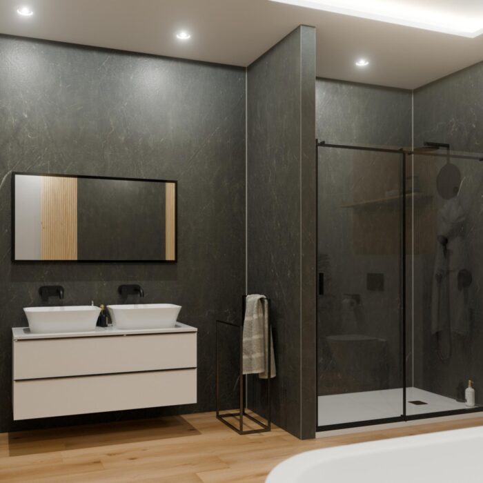 Obkladový panel Modee - Slab Stone essence Monreale Black WMS 518C 2800x1175x4 mm Concrete - Image 3
