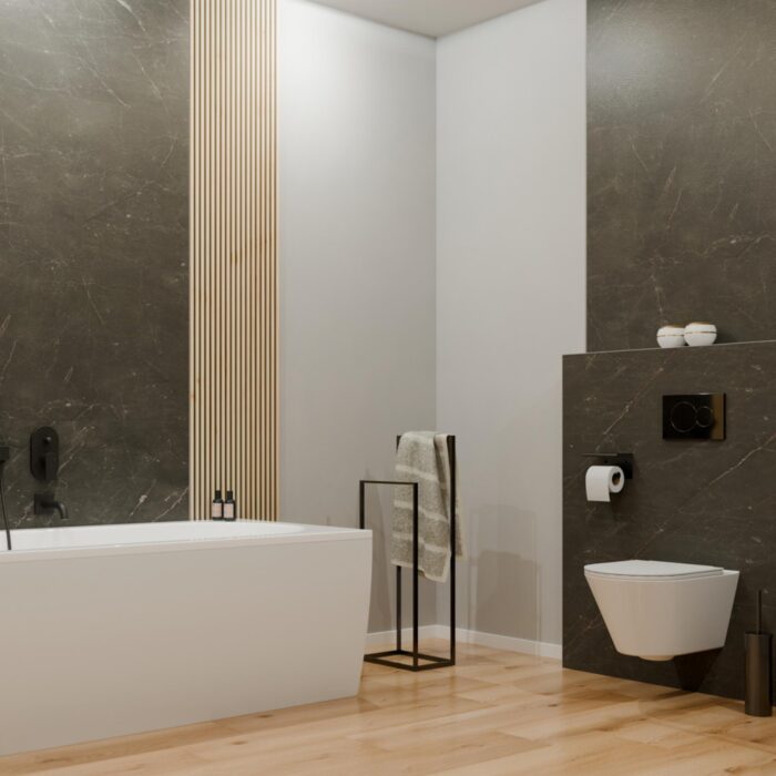 Obkladový panel Modee - Tile Stone essence Monreale Black WMT 518C 600x1200x4 mm Concrete - Image 3