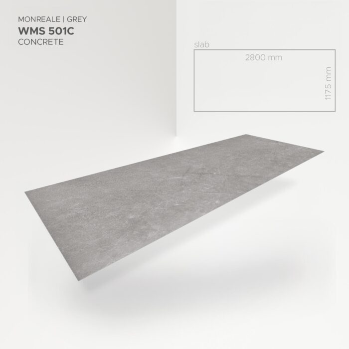 Obkladový panel Modee - Slab Stone essence Monreale Grey WMS 501C 2800x1175x4 mm Concrete