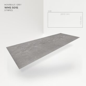 Obkladový panel Modee - Slab Stone essence Monreale Grey WMS 501S 2800x1175x4 mm Stripes