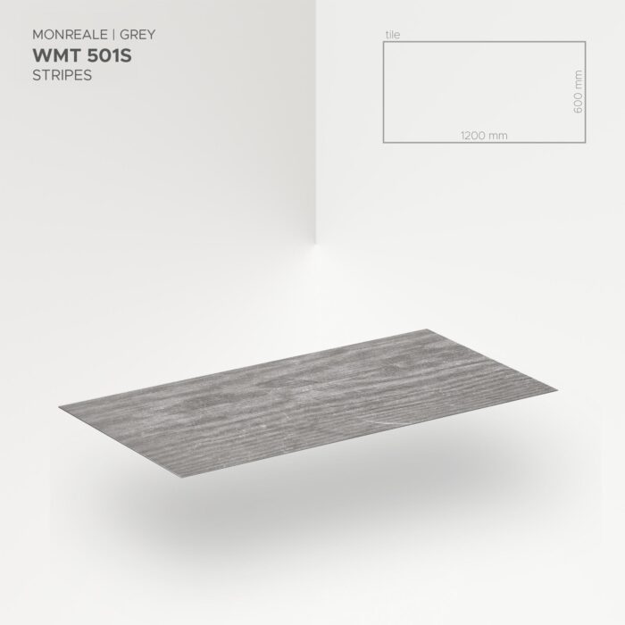 Obkladový panel Modee - Tile Stone essence Monreale Grey WMT 501S 600x1200x4 mm Stripes