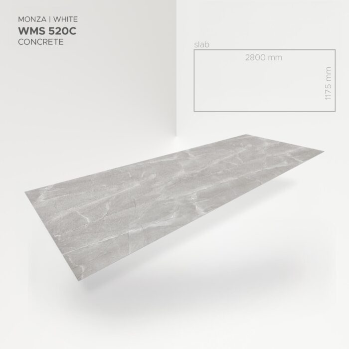 Obkladový panel Modee - Slab Stone essence Monza White WMS 520C 2800x1175x4 mm Concrete