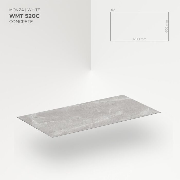 Obkladový panel Modee - Tile Stone essence Monza Biela WMT 520C 600x1200x4 mm Concrete
