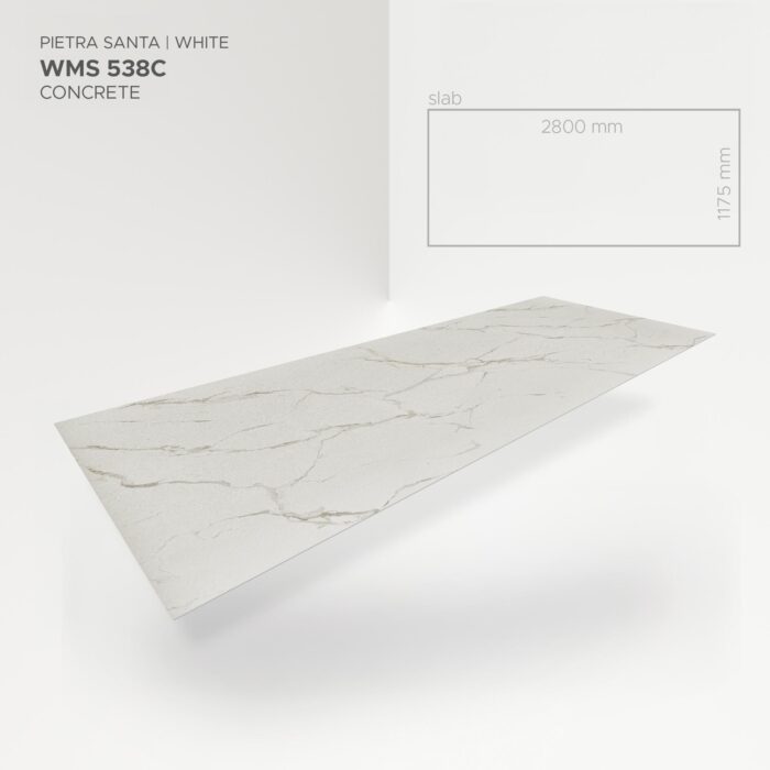 Obkladový panel Modee - Slab Stone essence Pietra Santa White WMS 538C 2800x1175x4 mm Concrete
