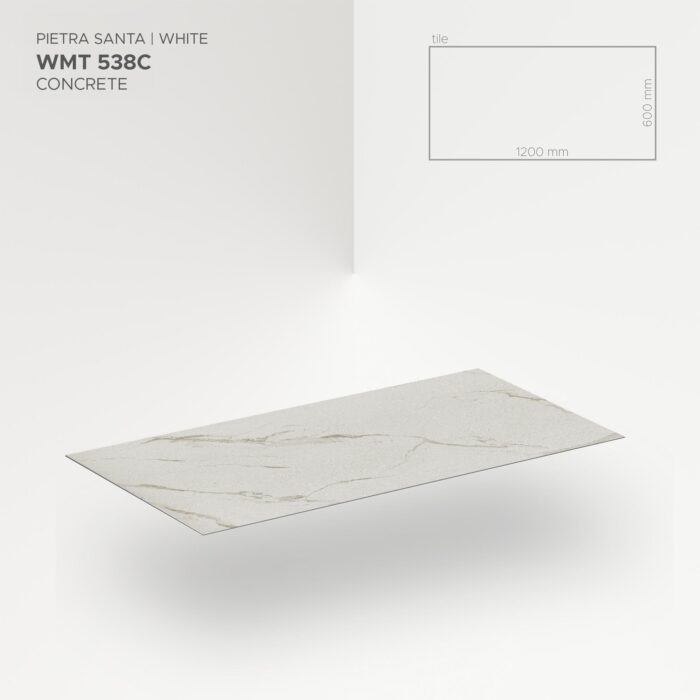 Obkladový panel Modee - Tile Stone essence Pietra Santa White WMT 538C 600x1200x4 mm Concrete