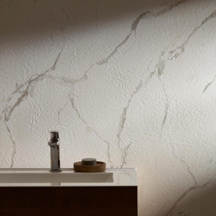 Obkladový panel Modee - Tile Stone essence Pietra Santa White WMT 538C 600x1200x4 mm Concrete - Image 5