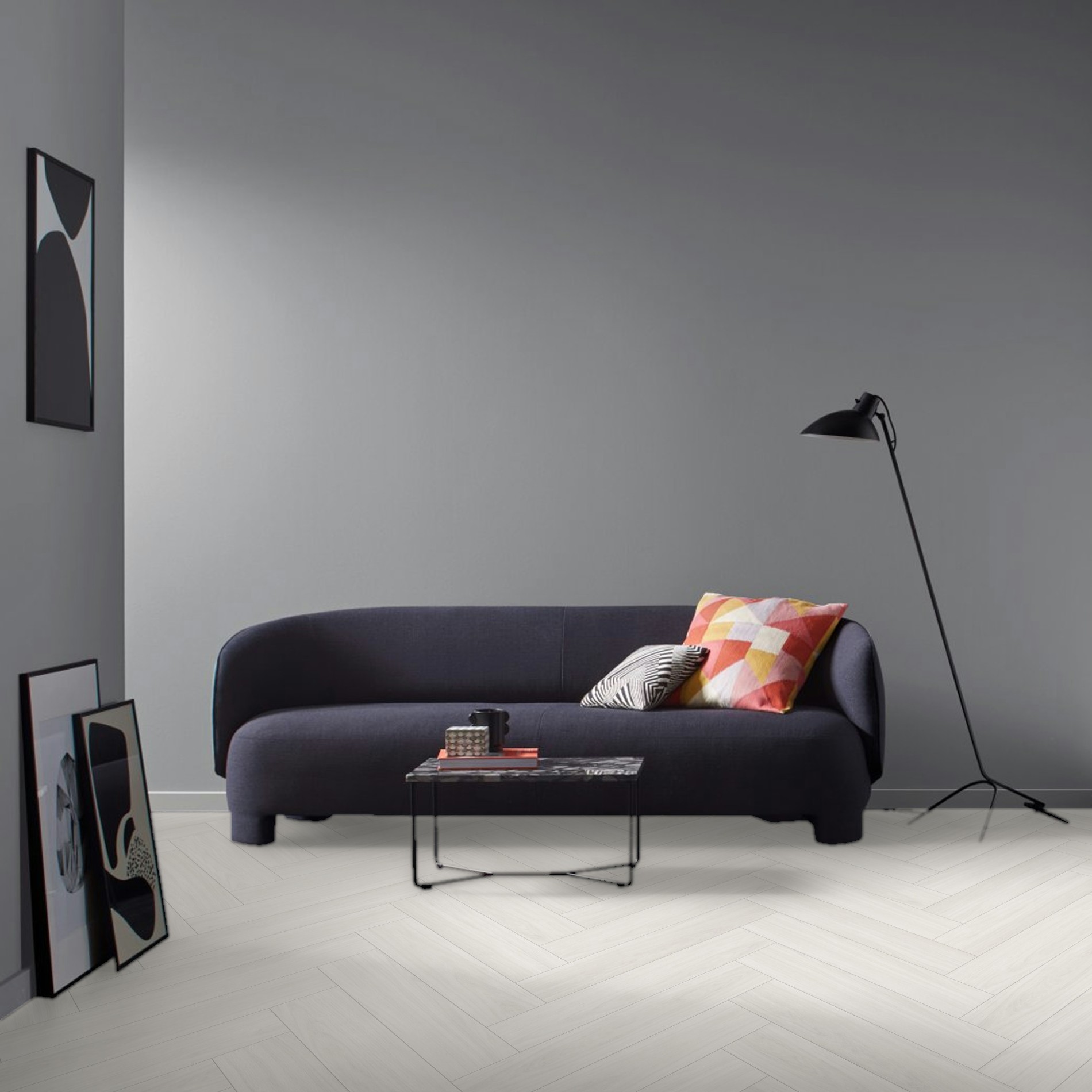 Vinyl Parador Trendtime 3 Herringbone Dub Oxford biely matná štruktúra široká lamela M4V, 1748861 - Image 5