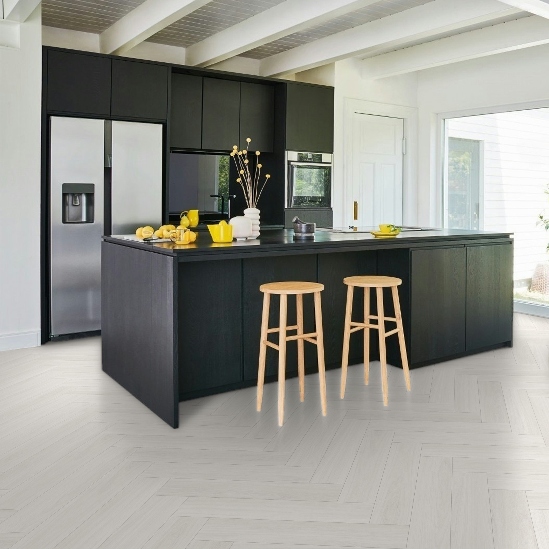 Vinyl Parador Trendtime 3 Herringbone Dub Oxford biely matná štruktúra široká lamela M4V, 1748861 - Image 6