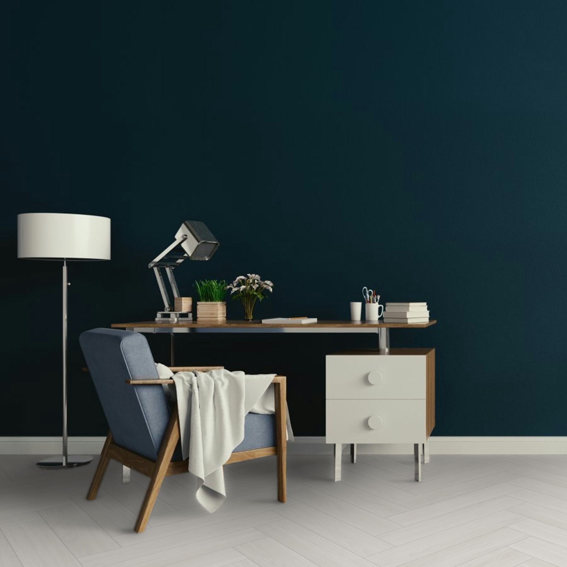 Vinyl Parador Trendtime 3 Herringbone Dub Oxford biely matná štruktúra široká lamela M4V, 1748861 - Image 10