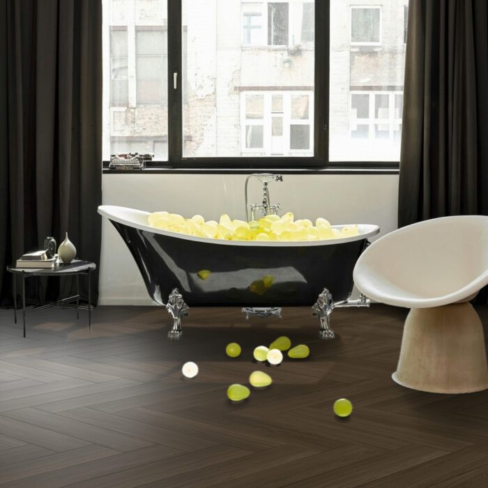 Vinyl Parador Trendtime 3 Herringbone Dub Oxford Dark brown matt finish texture wide plank minibevel, 1748862 - Image 7