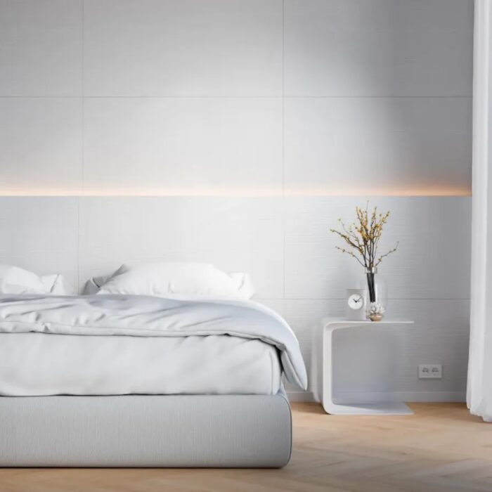 Obkladový panel Modee - Tile Pure structure Mono White WMT 512S 600x1200x4 mm Stripes - Image 5