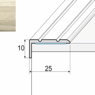 Schodový profil a31 dub bielený 0