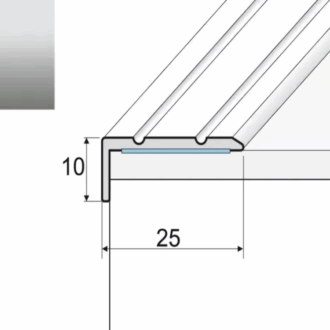 Schodový profil a31 striebro 0