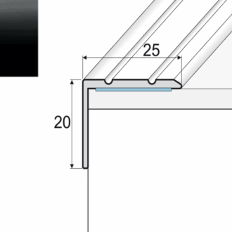 Schodový profil a36 čierna 2