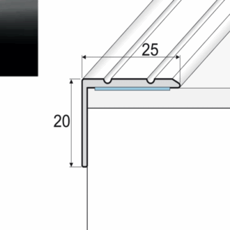 Schodový profil a36 čierna 0