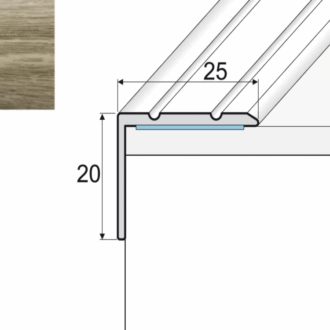 Schodový profil a36 dub arctic 0