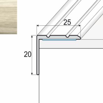 Schodový profil a36 dub bielený 0