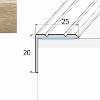 Schodový profil a36 dub mocca 2