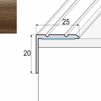 Schodový profil a36 orech chile 2