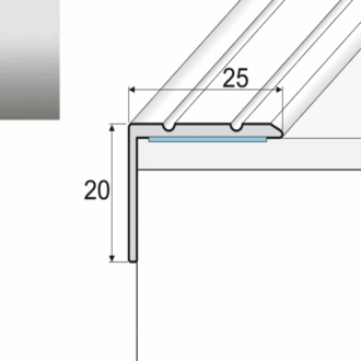 Schodový profil a36 striebro 2