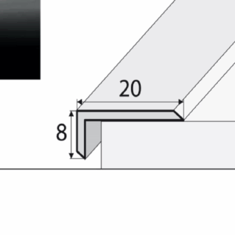 Schodový profil a46 čierna 2