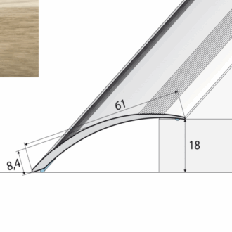 Prechodový profil a49 dub mocca 2m