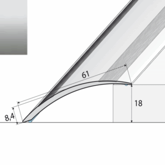Prechodový profil a49 striebro 1m
